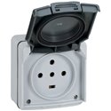 Prise etanche 3P+T+N 20A Plexo complet IP55 saillie gris 091657