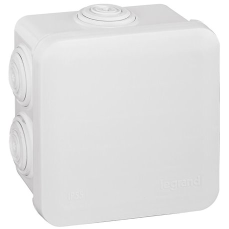 Boite de derivation carree Plexo 80x80x45mm blanc 092013