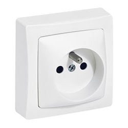 Prise de courant 2P+T a bornes automatiques Appareillage saillie complet blanc 086027