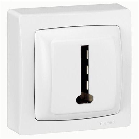 Prise telephone 8 contacts Appareillage saillie complet blanc 086038