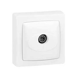 Prise television simple male Appareillage saillie complet blanc 086040