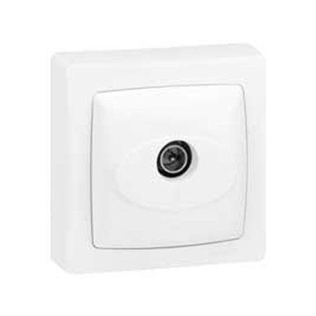 Prise television simple male Appareillage saillie complet blanc 086040