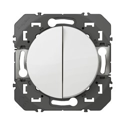 Double interrupteur dooxie 10AX 250V finition blanc600002