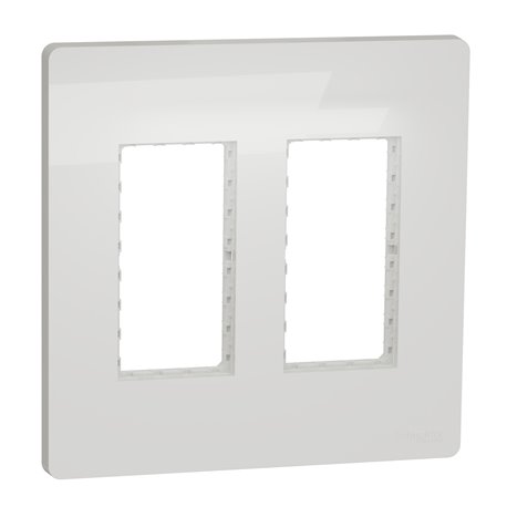Support + plaque pour boîte concentration Unica NU022418 Blanc 2 colonnes de 4 modules Support + plaque pour boîte concentration Unica NU022418 Blanc 2 colonnes de 4 modules