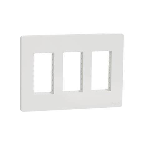 Support + plaque pour boîte concentration Unica NU023418 Blanc 3 colonnes de 4 modules