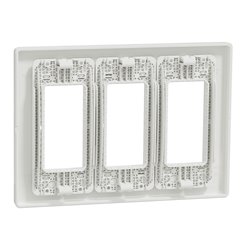 Support + plaque pour boîte concentration Unica NU023418 Blanc 3 colonnes de 4 modules