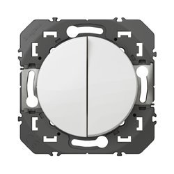 Poussoir double dooxie 6A 250V finition blanc600008