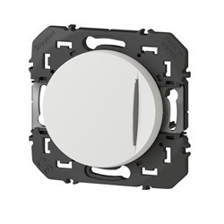 Poussoir simple avec voyant lumineux dooxie 6A 250V finition blanc600016