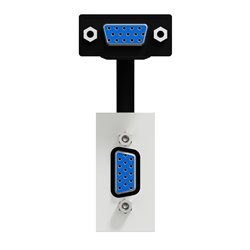 Prise VGA (HD15 female) préconnectorisée Unica NU343218 Blanc 1 module mécanisme seul