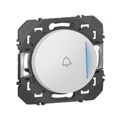 Poussoir simple voyant lumineux marquage sonnette dooxie 6A 250V finition blanc600018