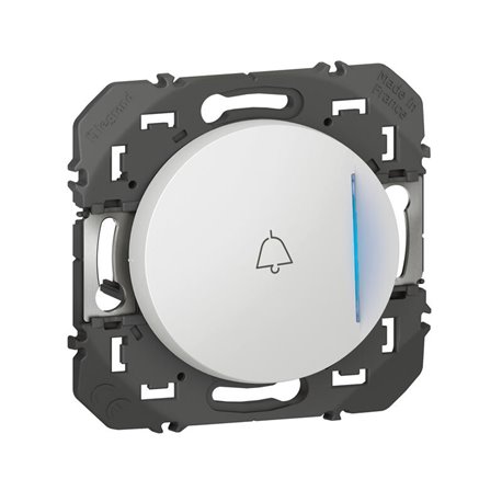 Poussoir simple voyant lumineux marquage sonnette dooxie 6A 250V finition blanc600018