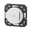 Poussoir simple voyant lumineux marquage sonnette dooxie 6A 250V finition blanc600018