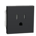 Prise standard US 15A 2P+T Unica NU302854 anthracite 2 modules mécansime seul