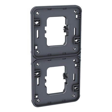 Cadre support Double vertical pour interrupteurs/prises Gris Cadre support Double vertical pour interrupteurs/prises Gris