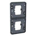 Cadre support Double vertical pour interrupteurs/prises Gris