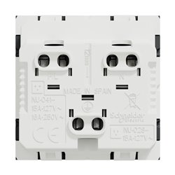 Prise standard US 15A 2P+T Unica NU302854 anthracite 2 modules mécansime seul