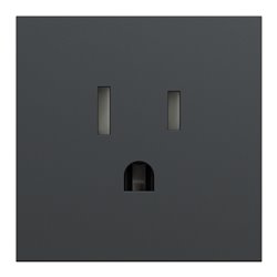Prise standard US 15A 2P+T Unica NU302854 anthracite 2 modules mécansime seul