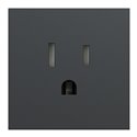 Prise standard US 15A 2P+T Unica NU302854 anthracite 2 modules mécansime seul
