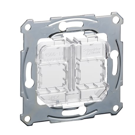 Prise support double RJ45 compatible conn keystone D-Life MTN4566-0080 Transparent mécanisme seul