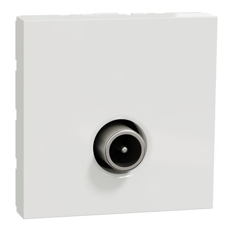 Prise télévision TV mâle individuel Unica NU346218 Blanc 2 modules mécanisme seul