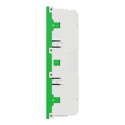 Prise triple 2P+T FR 45° Unica NU307906 Vert mécanisme seul