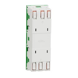 Prise triple 2P+T FR 45° Unica NU307906 Vert mécanisme seul