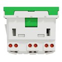 Prise triple 2P+T FR 45° Unica NU307906 Vert mécanisme seul