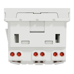 Prise triple 2P+T FR 45° Unica NU307918 Blanc mécanisme seul