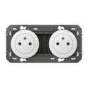 Double prise de courant 2P+T Surface dooxie 16A precablees finition blanc600332