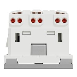 Prise triple 2P+T FR 45° Unica NU307930 Aluminium mécanisme seul