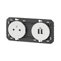 Prise 2P+T Surface + chargeur 2 USB Type-A dooxie 3A precables finition blanc600342