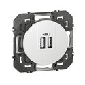 Double chargeur USB Type-A dooxie 3A 15W finition blanc600343