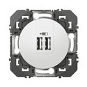Double chargeur USB Type-A dooxie 3A 15W finition blanc600343
