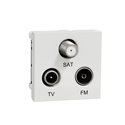 Prise TV + FM + SAT Unica NU345018 Blanc 2 modules mécanisme seul