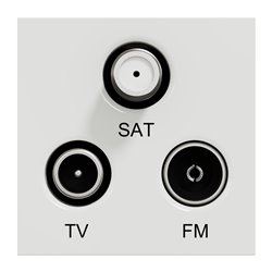 Prise TV + FM + SAT Unica NU345018 Blanc 2 modules mécanisme seul