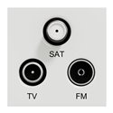 Prise TV + FM + SAT Unica NU345018 Blanc 2 modules mécanisme seul