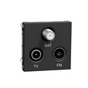 Prise TV + FM + SAT Unica NU345054 anthracite 2 modules mécansime seul
