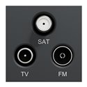 Prise TV + FM + SAT Unica NU345054 anthracite 2 modules mécansime seul