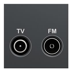 Prise TV + FM individuel Unica NU345154 anthracite 2 modules mécansime seul