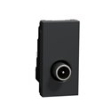 Prise TV mâle individuel Unica NU346154 anthracite 1 module mécanisme seul