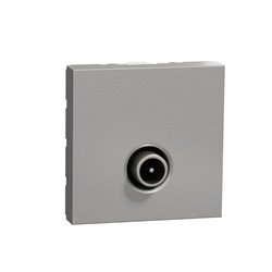 Prise TV mâle individuel Unica NU346230 Aluminium 2 modules mécanisme seul