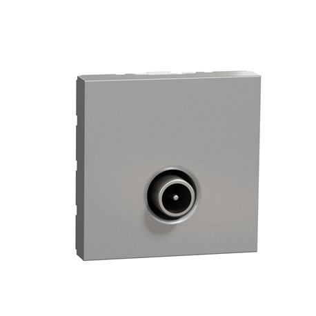 Prise TV mâle individuel Unica NU346230 Aluminium 2 modules mécanisme seul