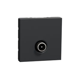 Prise TV mâle individuel Unica NU346254 anthracite 2 modules mécansime seul