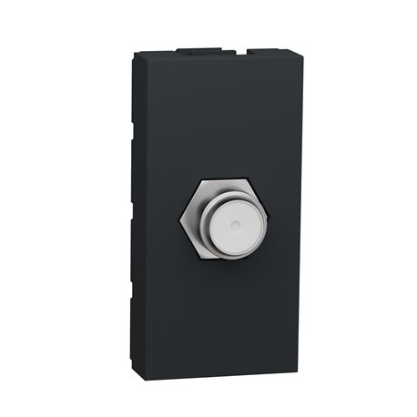 Prise TV type F Unica NU346854 anthracite 1 module mécanisme seul Prise TV type F Unica NU346854 anthracite 1 module mécanisme seul