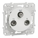 Prise TV/FM/SAT 1 entrée Odace S520461 Blanc 