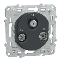 Prise TV/R/SAT à vis couvercle protection Ovalis S340461 anthracite 