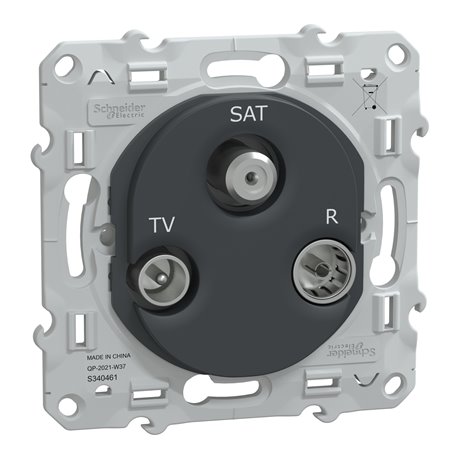 Prise TV/R/SAT à vis couvercle protection Ovalis S340461 anthracite 
