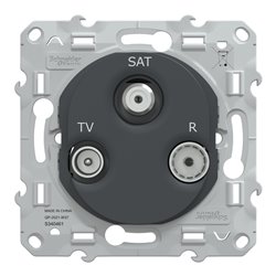 Prise TV/R/SAT à vis couvercle protection Ovalis S340461 anthracite 