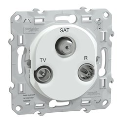 Prise TV/R/SAT pour câble coaxial Ovalis S320461 Blanc 