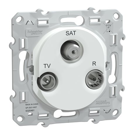Prise TV/R/SAT pour câble coaxial Ovalis S320461 Blanc 